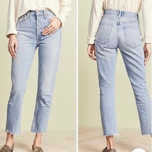 Riley High Rise Straight Crop in Zephyr